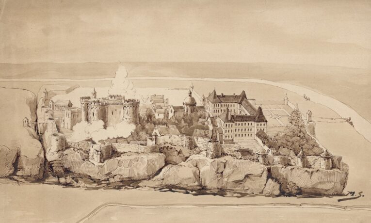 Завалівський замок 200 років тому: план і малюнок