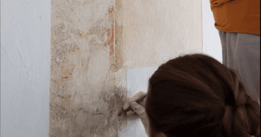 У Тернополі на стіні під штукатуркою виявили старовинні сецесійні розписи