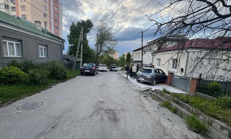У Тернополі водійка Nissan Leaf наїхала на знайому, а потім врізалася в паркан