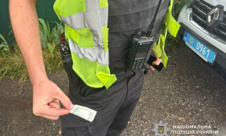На Тернопільщині п'яний водій засунув долари у кишеню поліцейського