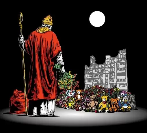 Миколай прийшов, а дітей нема: художник відтворив місце трагедії в Тернополі