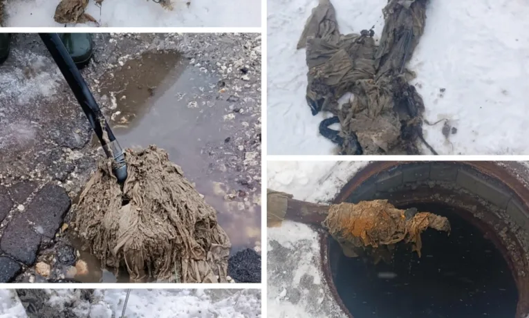 У Тернополі з каналізації знову дістали серветки, підгузки та харчові відходи