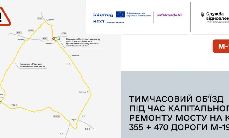 На рік перекриють міжнародну трасу в Теребовлі через ремонт моста