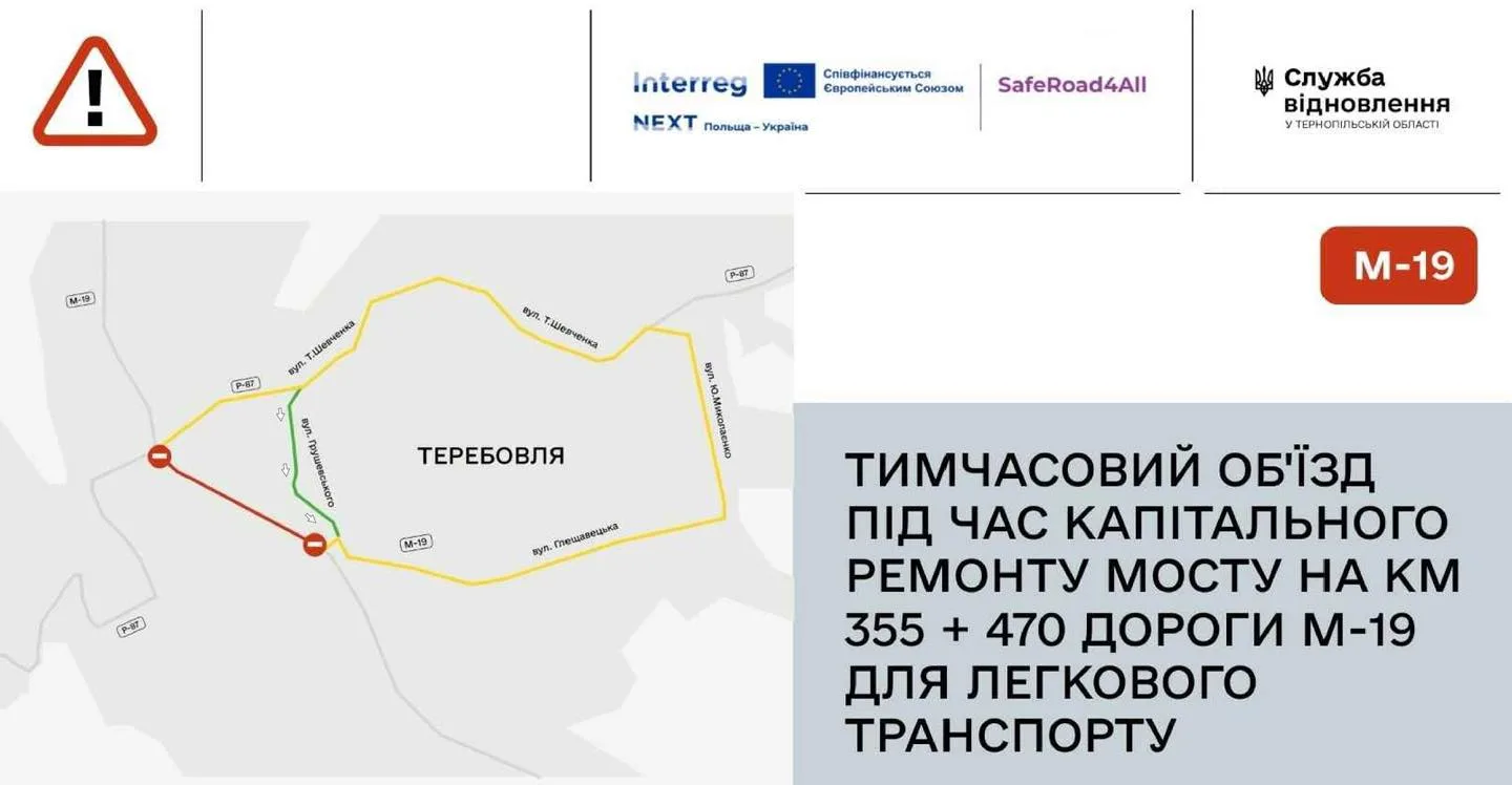 На рік перекриють міжнародну трасу в Теребовлі через ремонт моста