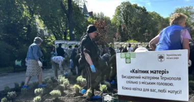Матері та дружини полеглих Героїв висадили у Тернополі символічний «Квітник матері»
