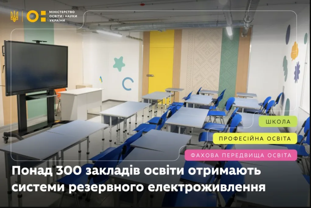 Школи та ліцеї готують до зими: понад 300 закладів отримають резервне електроживлення