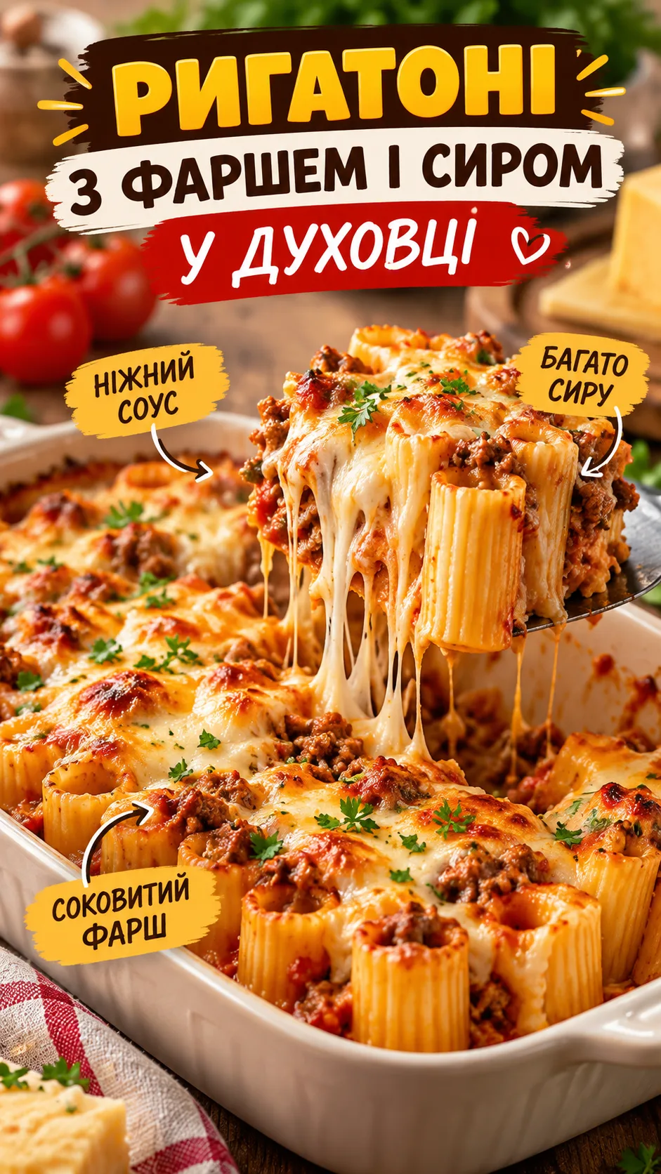 Ригатоні з фаршем